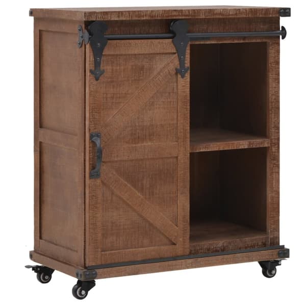 The Living Store skab 64x33,5x75 cm massivt grantræ brun -  Opbevaringsskabe