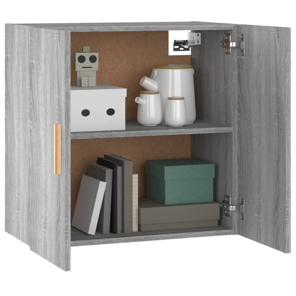The Living Store vægskab 60x30x60 cm konstrueret træ grå sonoma-eg - Opbevaringsskabe