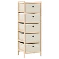Miniatyrbild 3 av 8: The Living Store Förvaringshyllor 2 st med 5 tygkorgar cederträ beige -  Förvaringsskåp & garderober