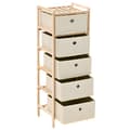 Miniatyrbild 5 av 8: The Living Store Förvaringshyllor 2 st med 5 tygkorgar cederträ beige -  Förvaringsskåp & garderober
