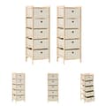 Miniatyrbild 1 av 8: The Living Store Förvaringshyllor 2 st med 5 tygkorgar cederträ beige -  Förvaringsskåp & garderober