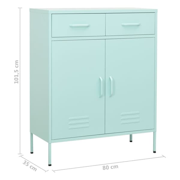 The Living Store opbevaringsskab 80x35x101,5 cm stål mintgrøn - Opbevaringsskabe