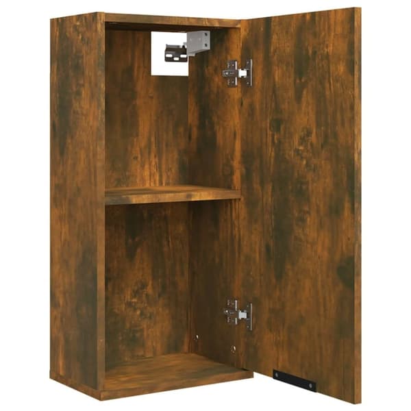 The Living Store væghængt badeværelsesskab 32x20x67 cm røget egetræsfinish -  Opbevaringsskabe