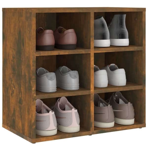 The Living Store skoreoler 2 stk. 52,5x30x50 cm røget egetræ -  Opbevaringsskabe