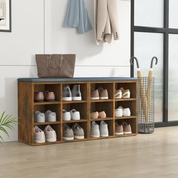 The Living Store skoreoler 2 stk. 52,5x30x50 cm røget egetræ -  Opbevaringsskabe