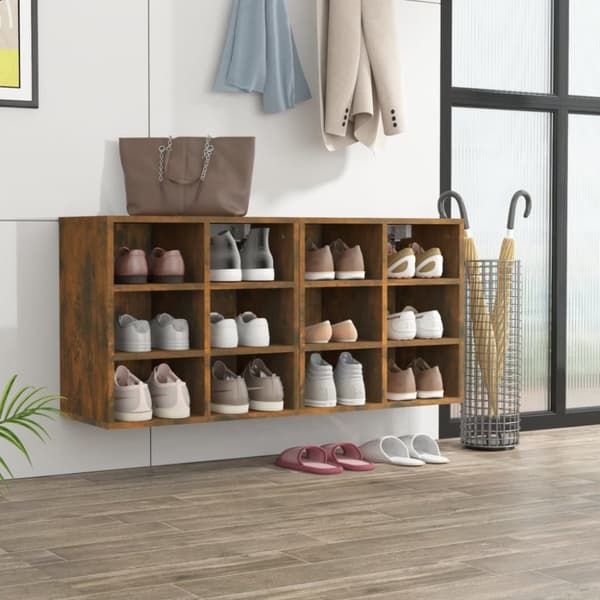 The Living Store skoreoler 2 stk. 52,5x30x50 cm røget egetræ -  Opbevaringsskabe