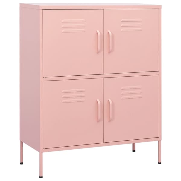 The Living Store opbevaringsskab 80x35x101,5 cm stål lyserød - Opbevaringsskabe