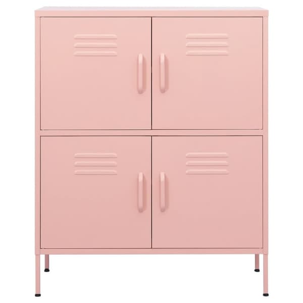 The Living Store opbevaringsskab 80x35x101,5 cm stål lyserød - Opbevaringsskabe