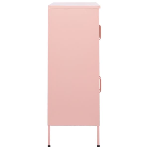 The Living Store opbevaringsskab 80x35x101,5 cm stål lyserød - Opbevaringsskabe