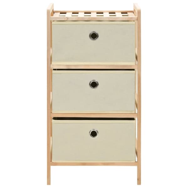 The Living Store Förvaringshylla med 3 tygkorgar cedarträ beige -  Förvaringsskåp & garderober
