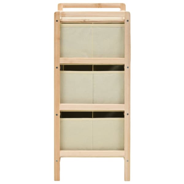The Living Store Förvaringshylla med 3 tygkorgar cedarträ beige - Förvaringsskåp & garderober