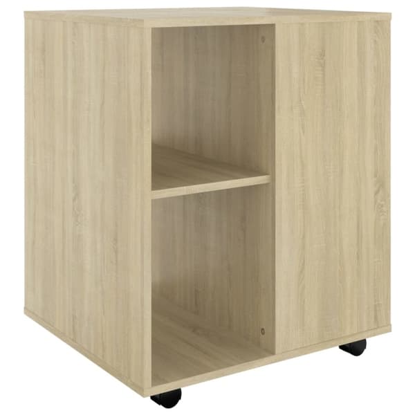 The Living Store Skåp med hjul sonoma-ek 60x53x72 cm konstruerat trä - Förvaringsskåp & garderober