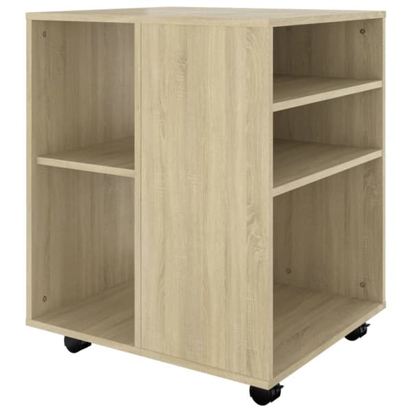 The Living Store Skåp med hjul sonoma-ek 60x53x72 cm konstruerat trä - Förvaringsskåp & garderober