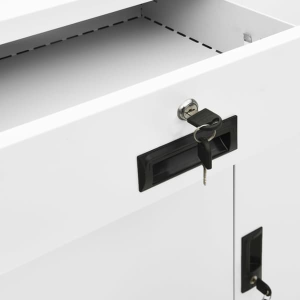 The Living Store kontorskab 90x40x102 cm stål hvid -  Opbevaringsskabe