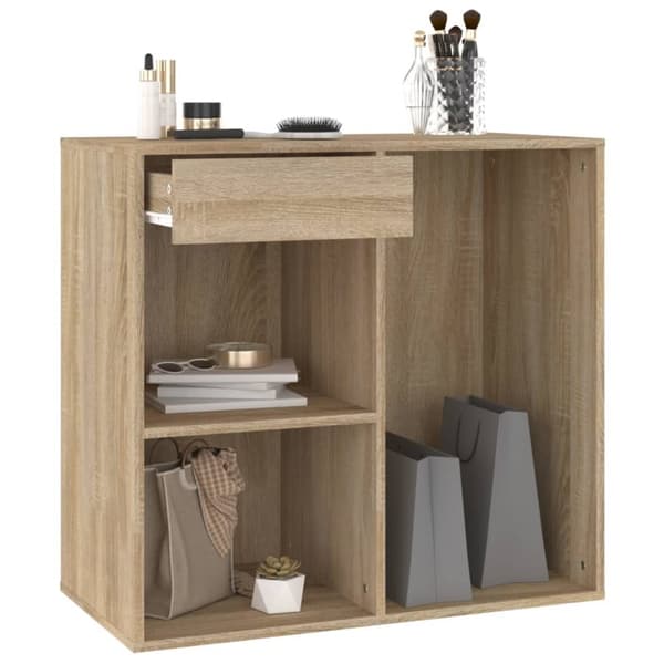 The Living Store badeværelsesskab 80x40x75 cm konstrueret træ sonoma-eg -  Opbevaringsskabe