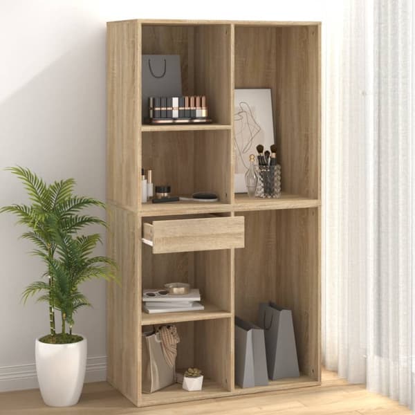The Living Store badeværelsesskab 80x40x75 cm konstrueret træ sonoma-eg -  Opbevaringsskabe