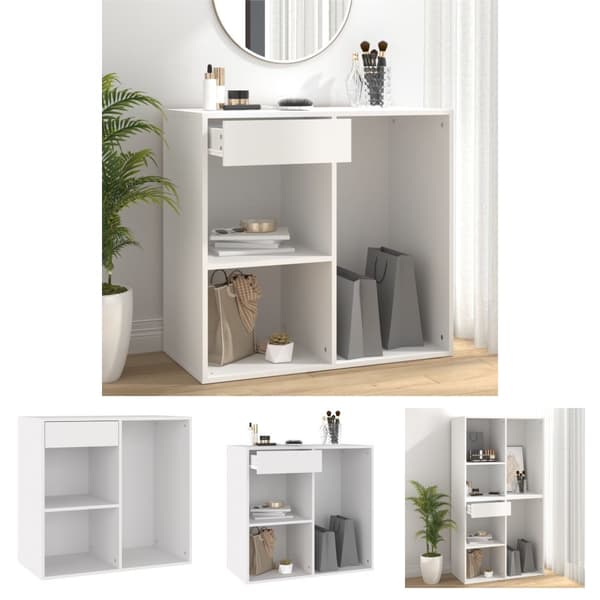 The Living Store Sminkskåp vit 80x40x75 cm konstruerat trä -  Förvaringsskåp & garderober