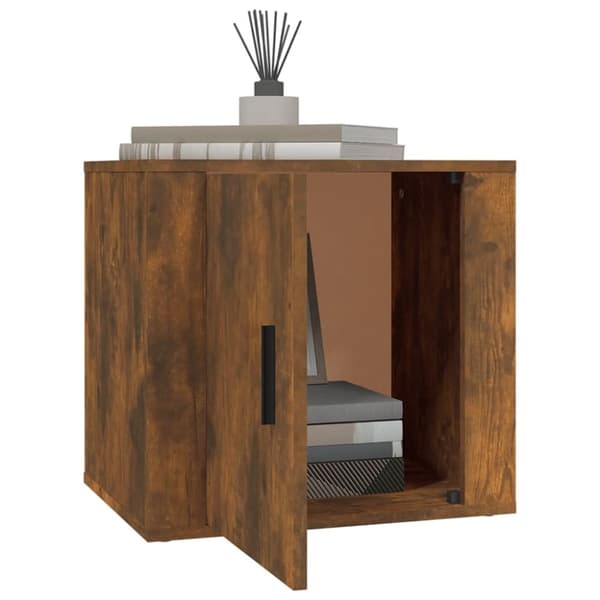 The Living Store sengeborde 2 stk. 50x39x47 cm røget egetræsfarve - Opbevaringsskabe