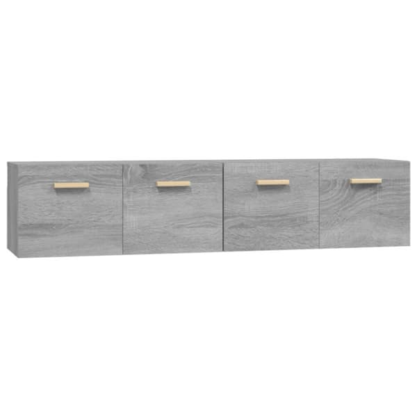 The Living Store vægskabe 2 stk. 80x35x36,5 cm konstrueret træ grå sonoma-eg - Opbevaringsskabe