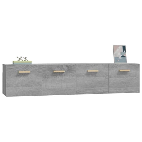 The Living Store vægskabe 2 stk. 80x35x36,5 cm konstrueret træ grå sonoma-eg - Opbevaringsskabe