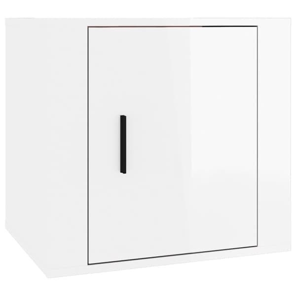 The Living Store sengebord 50x39x47 cm hvid højglans - Opbevaringsskabe