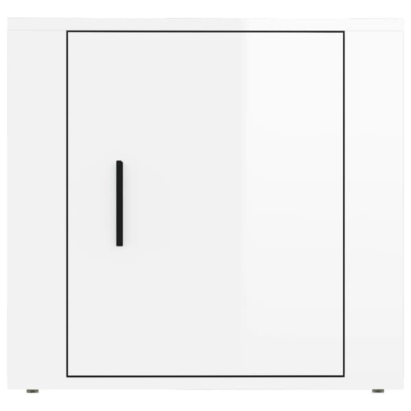 The Living Store sengebord 50x39x47 cm hvid højglans - Opbevaringsskabe