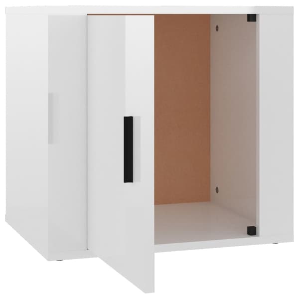 The Living Store sengebord 50x39x47 cm hvid højglans - Opbevaringsskabe