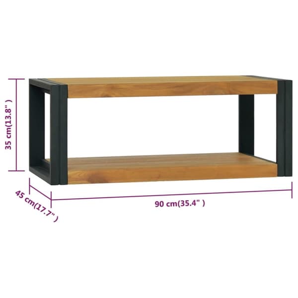 The Living Store væghængt badeværelsesskab 90x45x35 cm massivt teaktræ -  Opbevaringsskabe