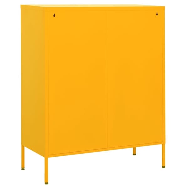 The Living Store opbevaringsskab 80x35x101,5 cm stål sennepsgul - Opbevaringsskabe