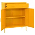 Miniatyrbillede 6 af 11: The Living Store opbevaringsskab 80x35x101,5 cm stål sennepsgul -  Opbevaringsskabe