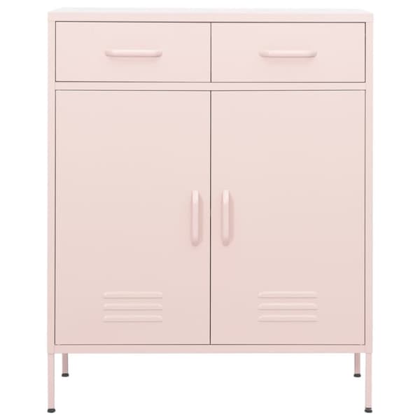 The Living Store opbevaringsskab 80x35x101,5 cm stål lyserød -  Opbevaringsskabe