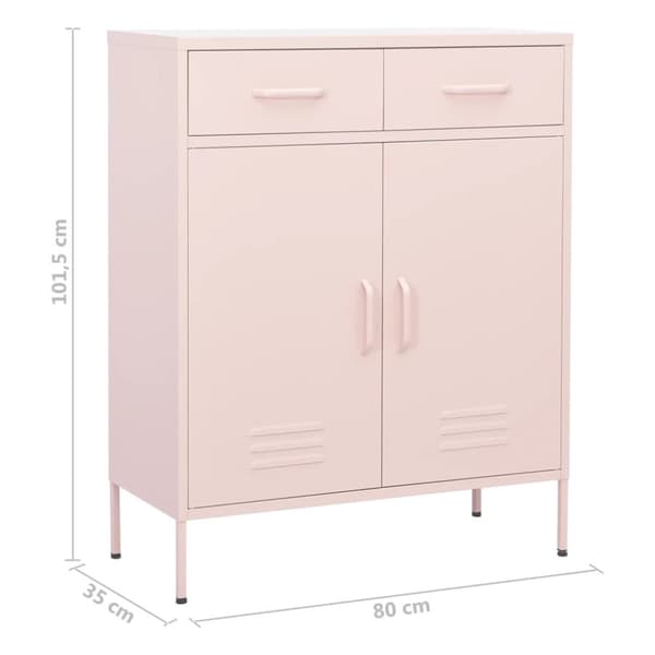 The Living Store opbevaringsskab 80x35x101,5 cm stål lyserød -  Opbevaringsskabe