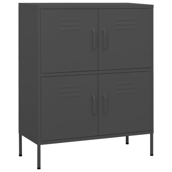 The Living Store opbevaringsskab 80x35x101,5 cm stål antracitgrå - Opbevaringsskabe