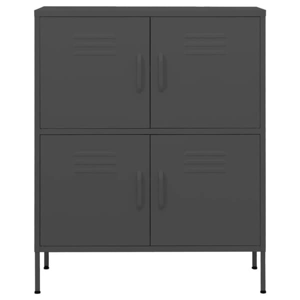 The Living Store opbevaringsskab 80x35x101,5 cm stål antracitgrå - Opbevaringsskabe
