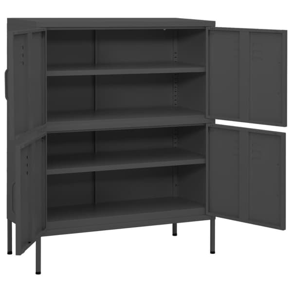 The Living Store opbevaringsskab 80x35x101,5 cm stål antracitgrå - Opbevaringsskabe