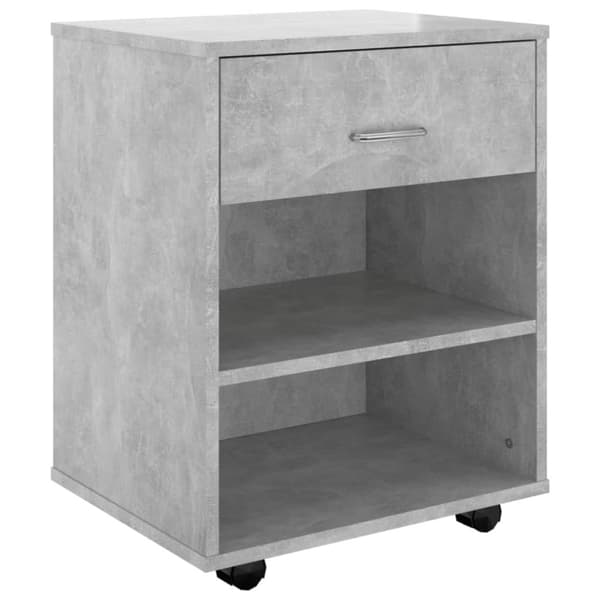 The Living Store rulleskab 46x36x59 cm konstrueret træ betongrå - Opbevaringsskabe