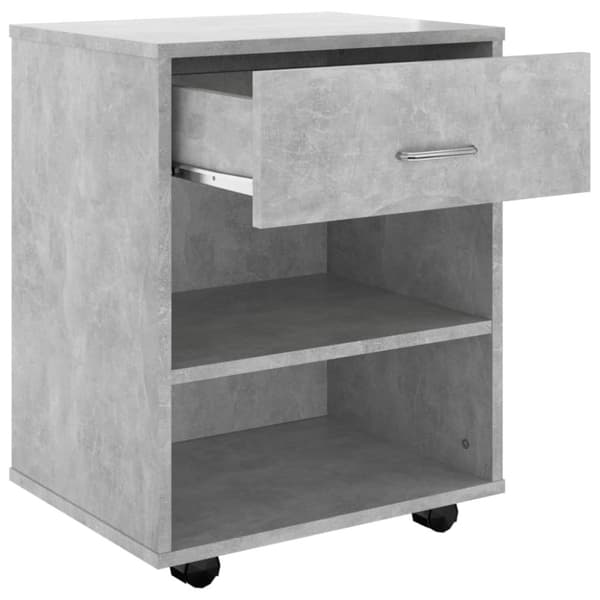 The Living Store rulleskab 46x36x59 cm konstrueret træ betongrå - Opbevaringsskabe