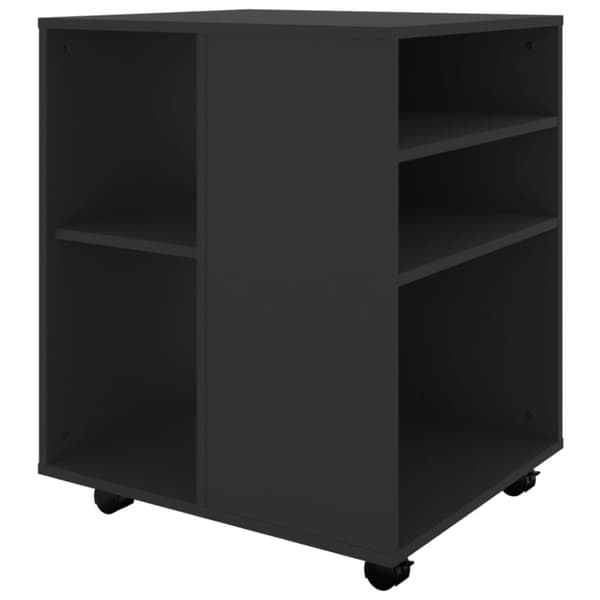 The Living Store rulleskab 60x53x72 cm konstrueret træ sort - Opbevaringsskabe