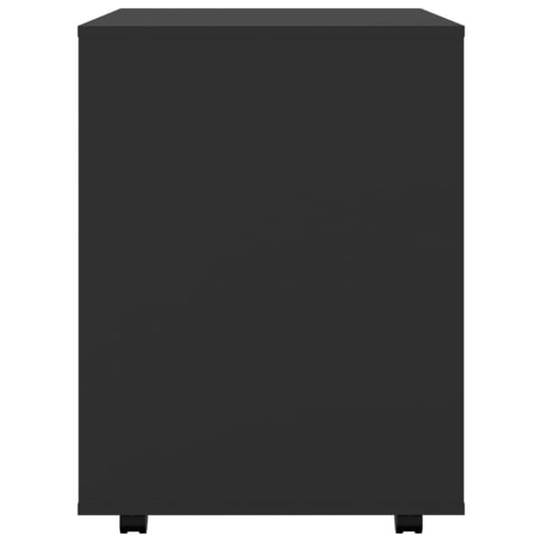 The Living Store rulleskab 60x53x72 cm konstrueret træ sort - Opbevaringsskabe