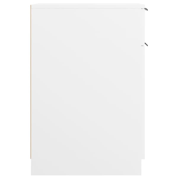 The Living Store skrivebord 33,5x50x75 cm konstrueret træ hvid -  Opbevaringsskabe