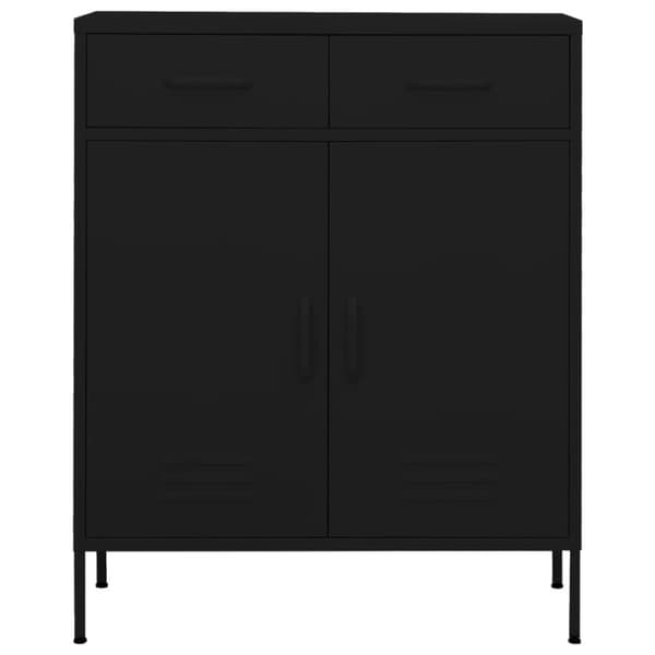 The Living Store opbevaringsskab 80x35x101,5 cm stål sort - Opbevaringsskabe