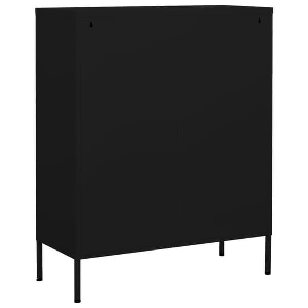 The Living Store opbevaringsskab 80x35x101,5 cm stål sort - Opbevaringsskabe