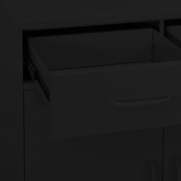 The Living Store opbevaringsskab 80x35x101,5 cm stål sort - Opbevaringsskabe
