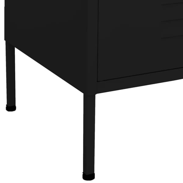 The Living Store opbevaringsskab 80x35x101,5 cm stål sort - Opbevaringsskabe