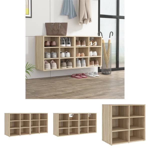 The Living Store skoreoler 2 stk. 52,5x30x50 cm sonoma-eg -  Opbevaringsskabe