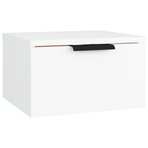 The Living Store væghængt sengebord 34x30x20 cm hvid - Opbevaringsskabe