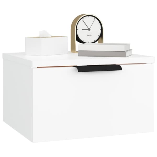 The Living Store væghængt sengebord 34x30x20 cm hvid - Opbevaringsskabe