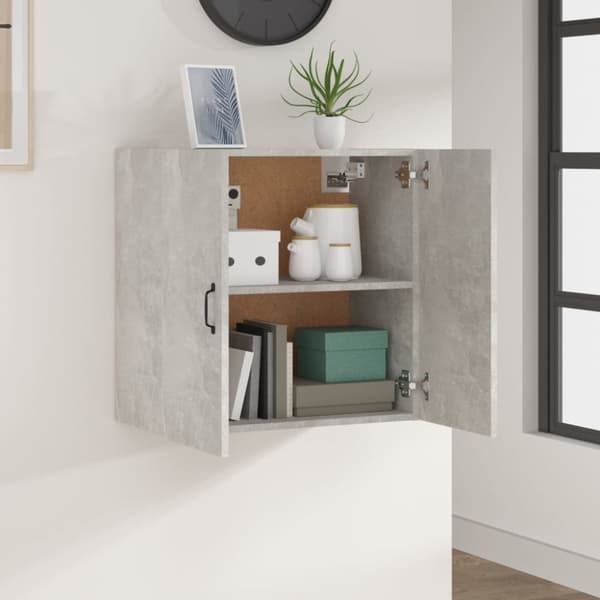 The Living Store vægskab 60x31x60 cm konstrueret træ betongrå - Opbevaringsskabe