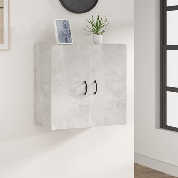 The Living Store vægskab 60x31x60 cm konstrueret træ betongrå - Opbevaringsskabe
