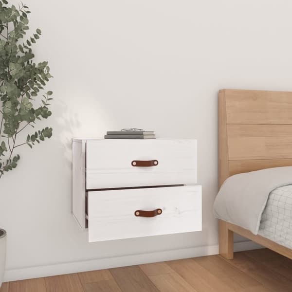 The Living Store Väggmonterade sängbord vit 50x36x40 cm - Förvaringsskåp & garderober